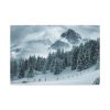 Car in Mountain Landscape With Snowy Trees Standard Canvas