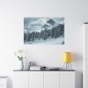 Car in Mountain Landscape With Snowy Trees Standard Canvas