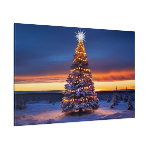 91638-392.jpg Lit Christmas Tree Outside Standard Canvas