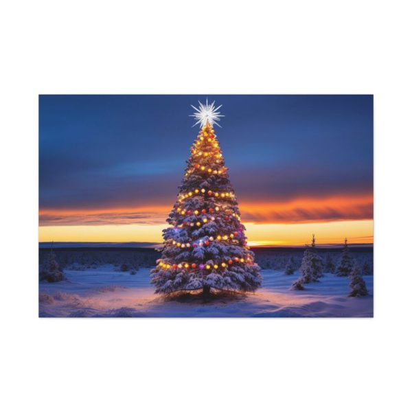 91638-393.jpg Lit Christmas Tree Outside Standard Canvas