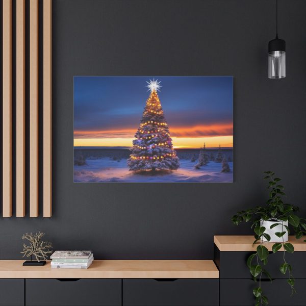 91638-395.jpg Lit Christmas Tree Outside Standard Canvas