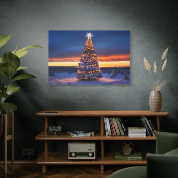 91638-396.jpg Lit Christmas Tree Outside Standard Canvas