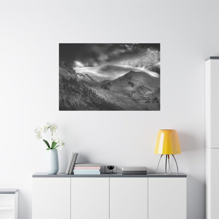Mountain in Black and White Standard Canvas - Image 3