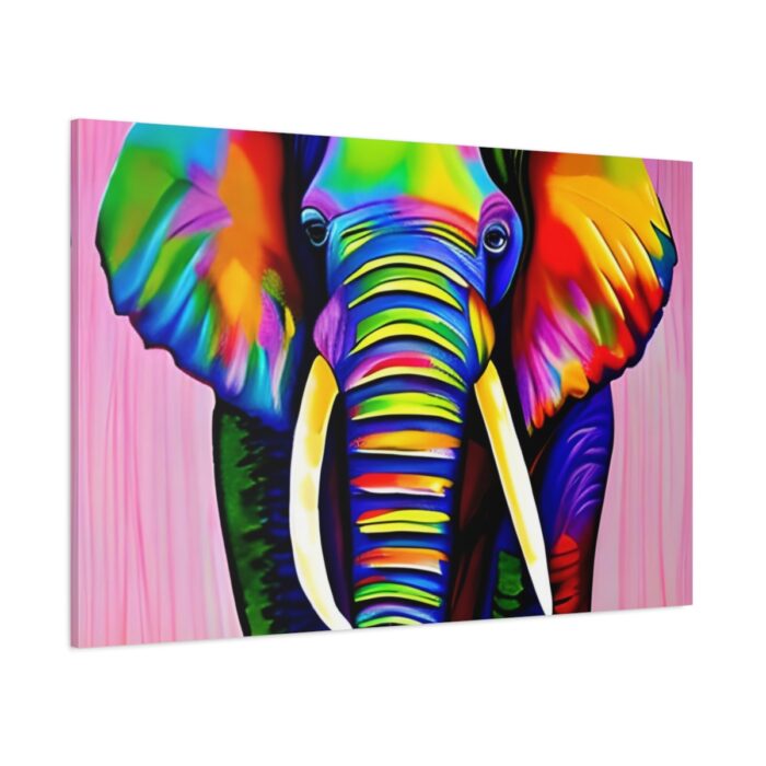 Rainbow Colored Elephant I Standard Canvas - Image 1