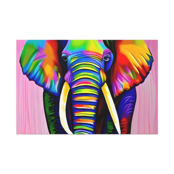 Rainbow Colored Elephant I Standard Canvas - Image 2