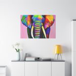 Rainbow Colored Elephant I Standard Canvas - Image 3