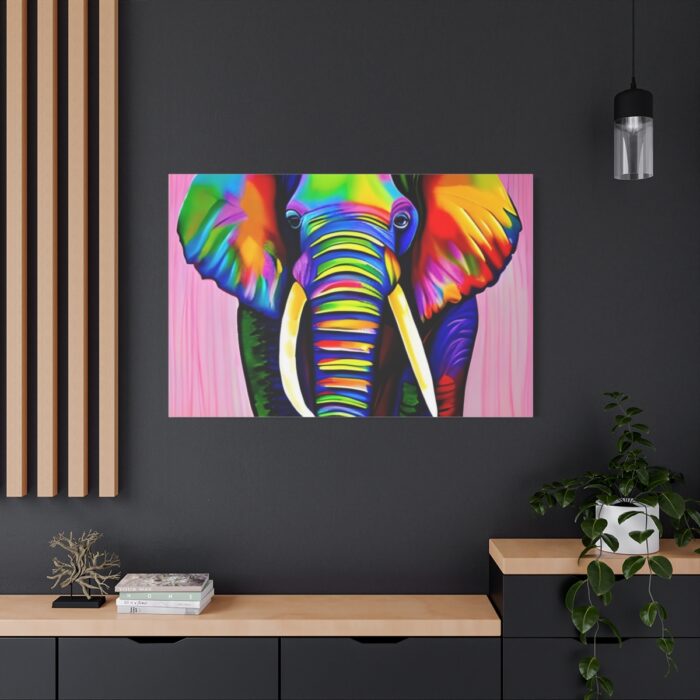 Rainbow Colored Elephant I Standard Canvas - Image 4
