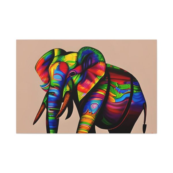 Rainbow Colored Elephant II Standard Canvas