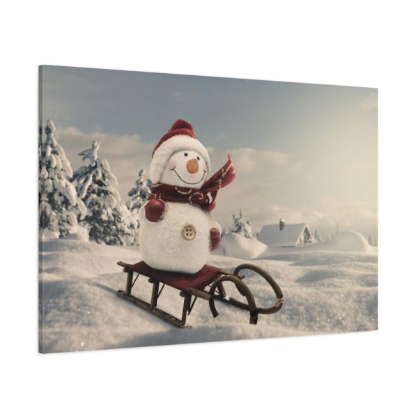 91638-442.jpg Snowman On Sledge Standard Canvas
