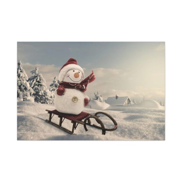 91638-443.jpg Snowman On Sledge Standard Canvas