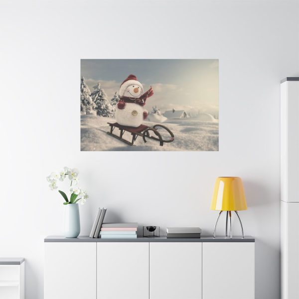 91638-444.jpg Snowman On Sledge Standard Canvas