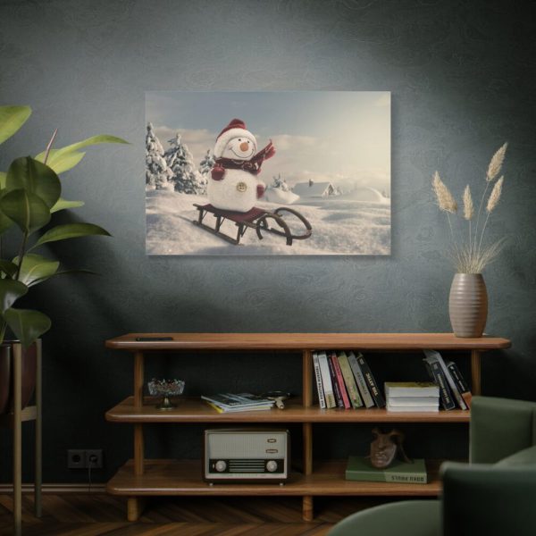 91638-446.jpg Snowman On Sledge Standard Canvas