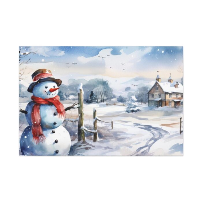 Vintage Snowman Art Standard Canvas - Image 2