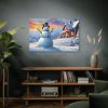 Snowman and Illuminated House Standard Canvas