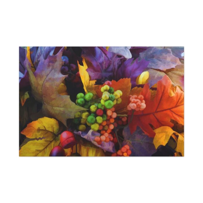 Autumn Leaves, Berries, Acorns Standard Canvas - Image 2