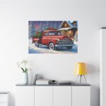 Vintage Pickup Truck Christmas I Standard Canvas - Image 3