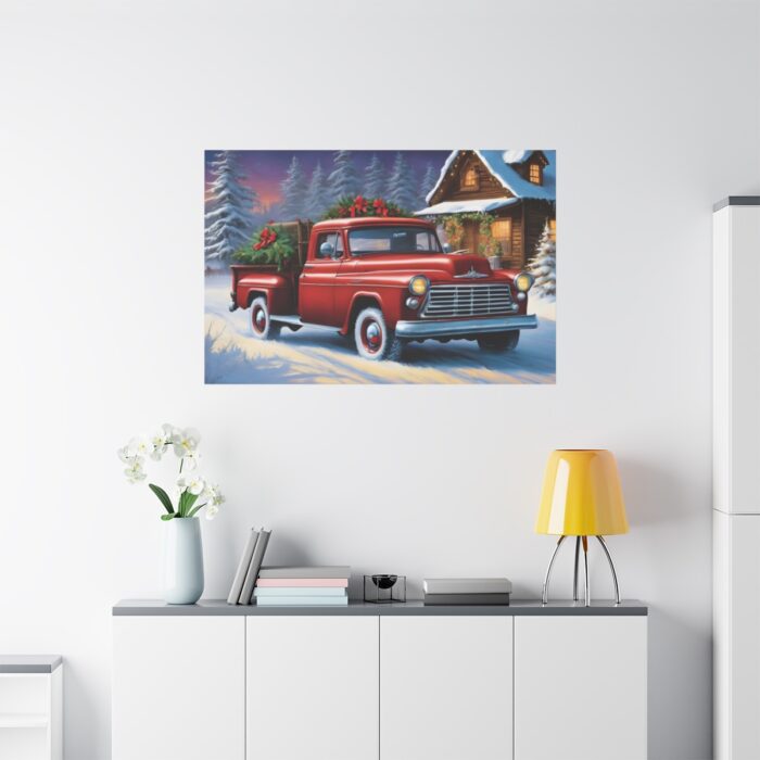 Vintage Pickup Truck Christmas I Standard Canvas - Image 3