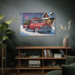 Vintage Pickup Truck Christmas I Standard Canvas - Image 5