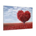 Red Tree in Heart Shape Standard Canvas
