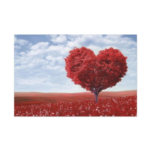 Red Tree in Heart Shape Standard Canvas