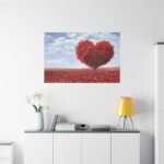 Red Tree in Heart Shape Standard Canvas - Image 3