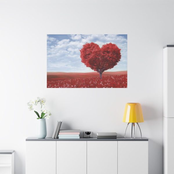 Red Tree in Heart Shape Standard Canvas