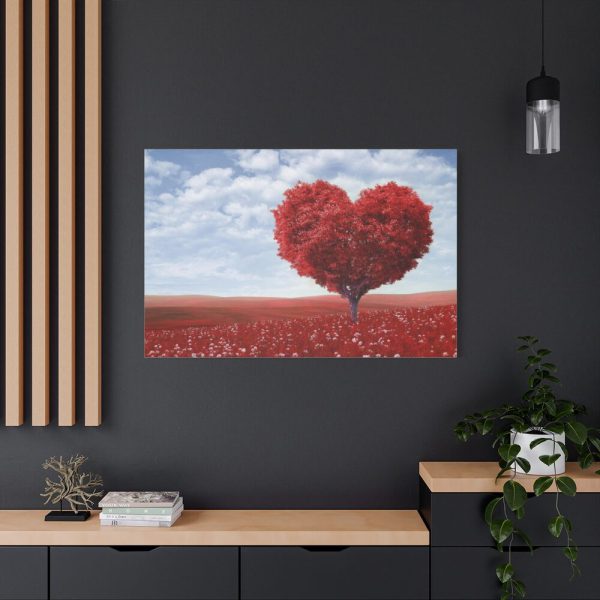 Red Tree in Heart Shape Standard Canvas