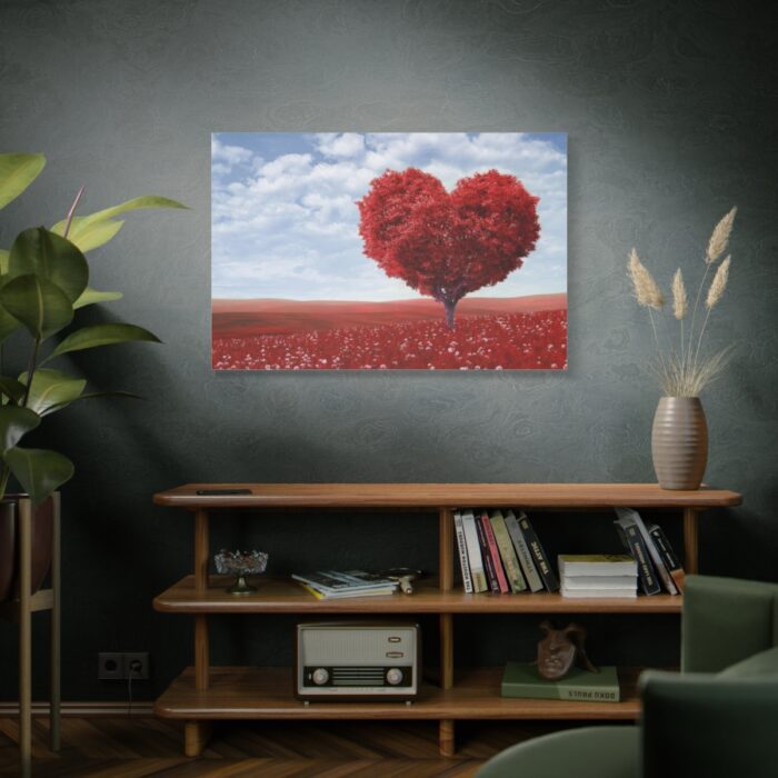 Red Tree in Heart Shape Standard Canvas - Image 5