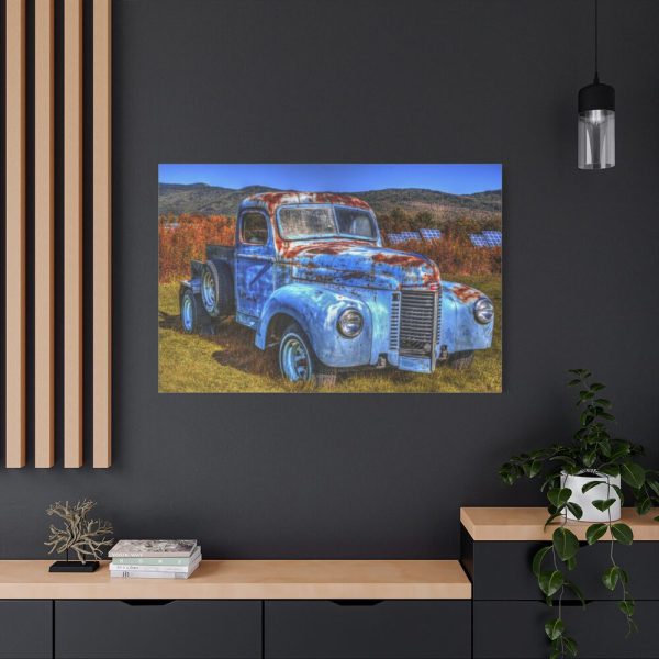 91638-511.jpg Vintage Blue Pickup Truck Standard Canvas