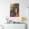 91655-42.jpg Cat By Christmas Tree Standard Canvas