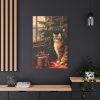 91655-43.jpg Cat By Christmas Tree Standard Canvas