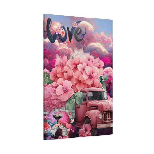 91655-75.jpg Valentine Love Flower Truck Gnome Standard Canvas