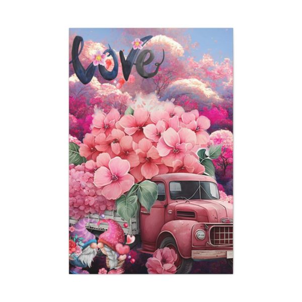91655-76.jpg Valentine Love Flower Truck Gnome Standard Canvas