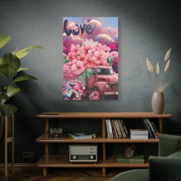 91655-79.jpg Valentine Love Flower Truck Gnome Standard Canvas