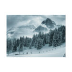 Car in Mountain Landscape With Snowy Trees Poster - Image 11