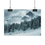 Car in Mountain Landscape With Snowy Trees Poster - Image 12