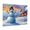 92369-47.jpg Snowman and Illuminated House Poster