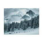 Car in Mountain Landscape With Snowy Trees Poster - Image 21