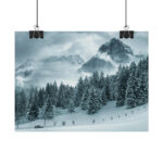 Car in Mountain Landscape With Snowy Trees Poster - Image 22