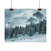 92372-16.jpg Car in Mountain Landscape With Snowy Trees Poster