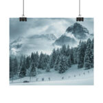 Car in Mountain Landscape With Snowy Trees Poster - Image 27