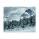 Car in Mountain Landscape With Snowy Trees Poster - Image 31