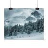 92373-16.jpg Car in Mountain Landscape With Snowy Trees Poster