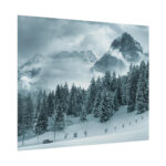 Car in Mountain Landscape With Snowy Trees Poster - Image 33