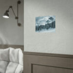 Car in Mountain Landscape With Snowy Trees Poster - Image 35