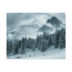 Car in Mountain Landscape With Snowy Trees Poster - Image 36