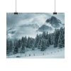92374-16.jpg Car in Mountain Landscape With Snowy Trees Poster