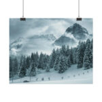 Car in Mountain Landscape With Snowy Trees Poster - Image 37