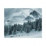 Car in Mountain Landscape With Snowy Trees Poster - Image 41
