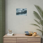 Car in Mountain Landscape With Snowy Trees Poster - Image 49